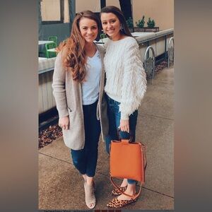 Textured white sweater